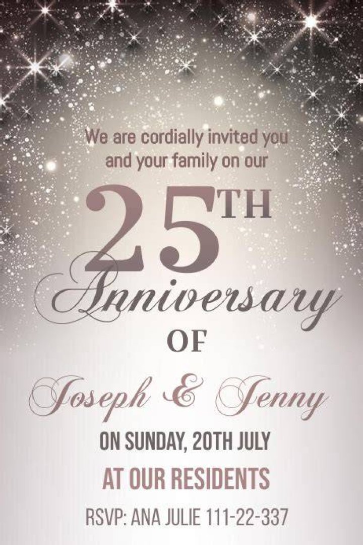 25th Anniversary Invitations