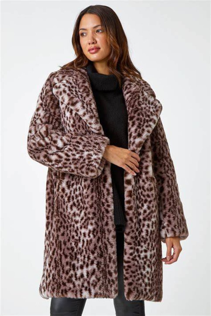 Animal Faux Fur Coat Ladies Clothing & Jackets & Coats Bardot