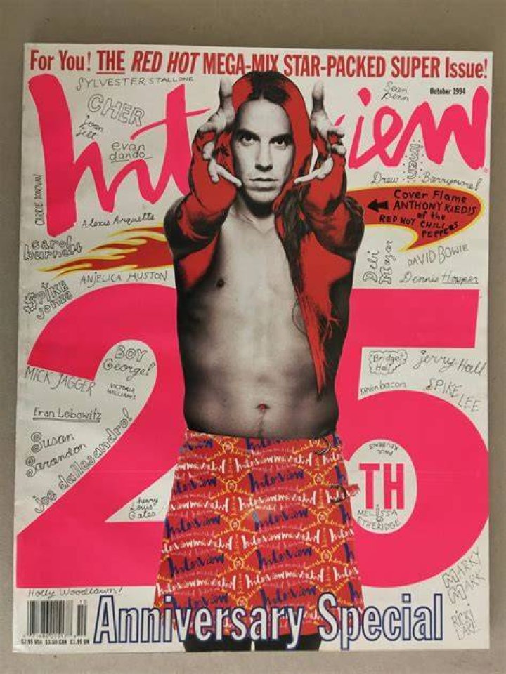 Anthony Kiedis Andy Warhol's Interview Oct.1994 the RED Etsy