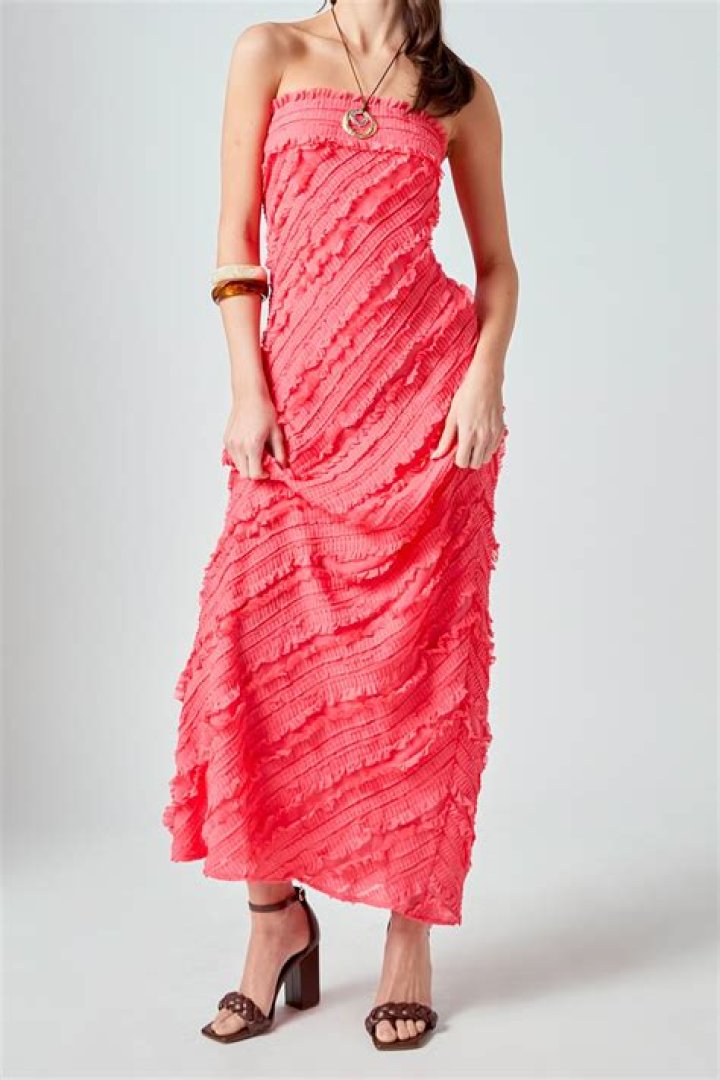 endless rose Strapless Ruffled Maxi Dress Shopbop